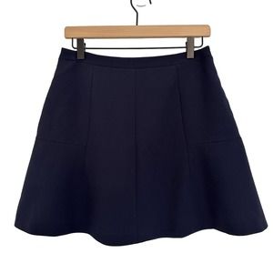 J.Crew Navy A Line Womens 10 Mini Lined Skirt Career Flirty Quality Hidden Zip